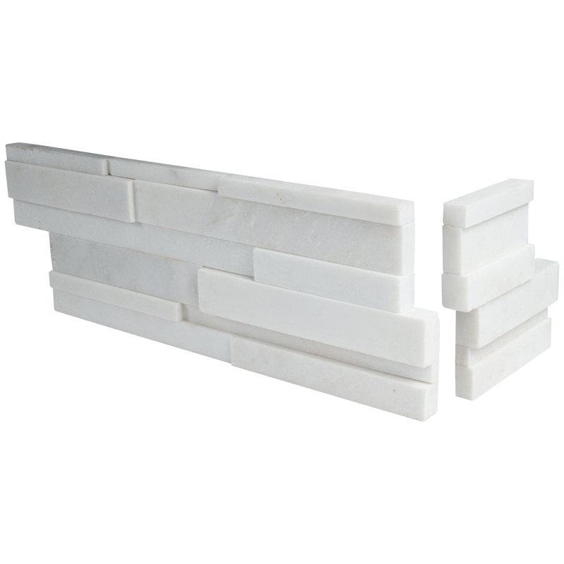 MSI Arctic 6" x 18" Honed Marble Corner Piece Tile Trim in White Wayfair
